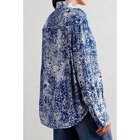 Proenza Schouler Shirt Women’s 6 Medium Norman Crepe Top Relaxed $790 - Picture 4 of 13